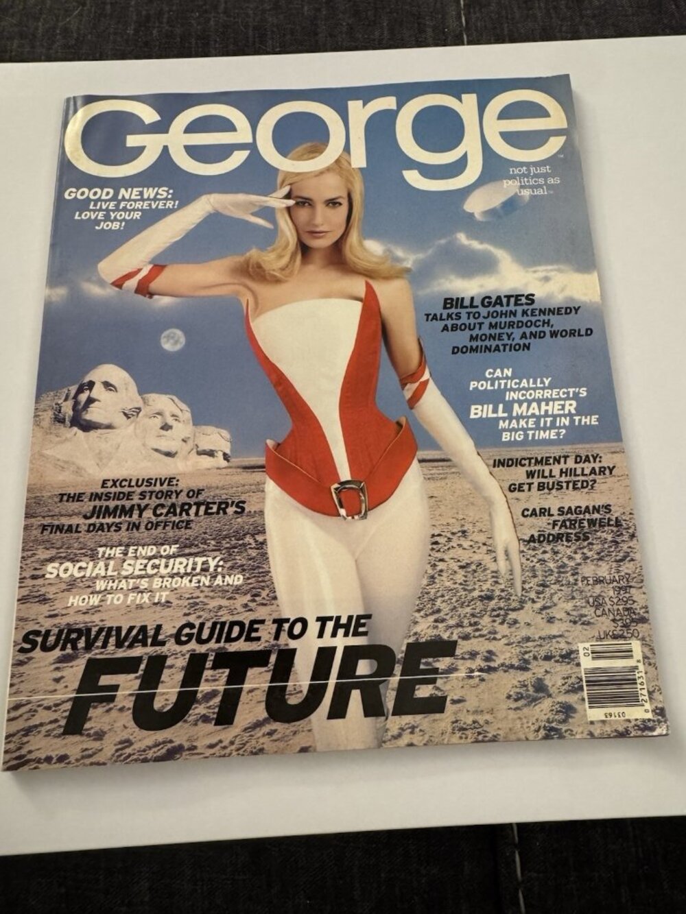 Vtg 90's George Magazine February 1997 JFK Jr. Survival Guide to the Future J10